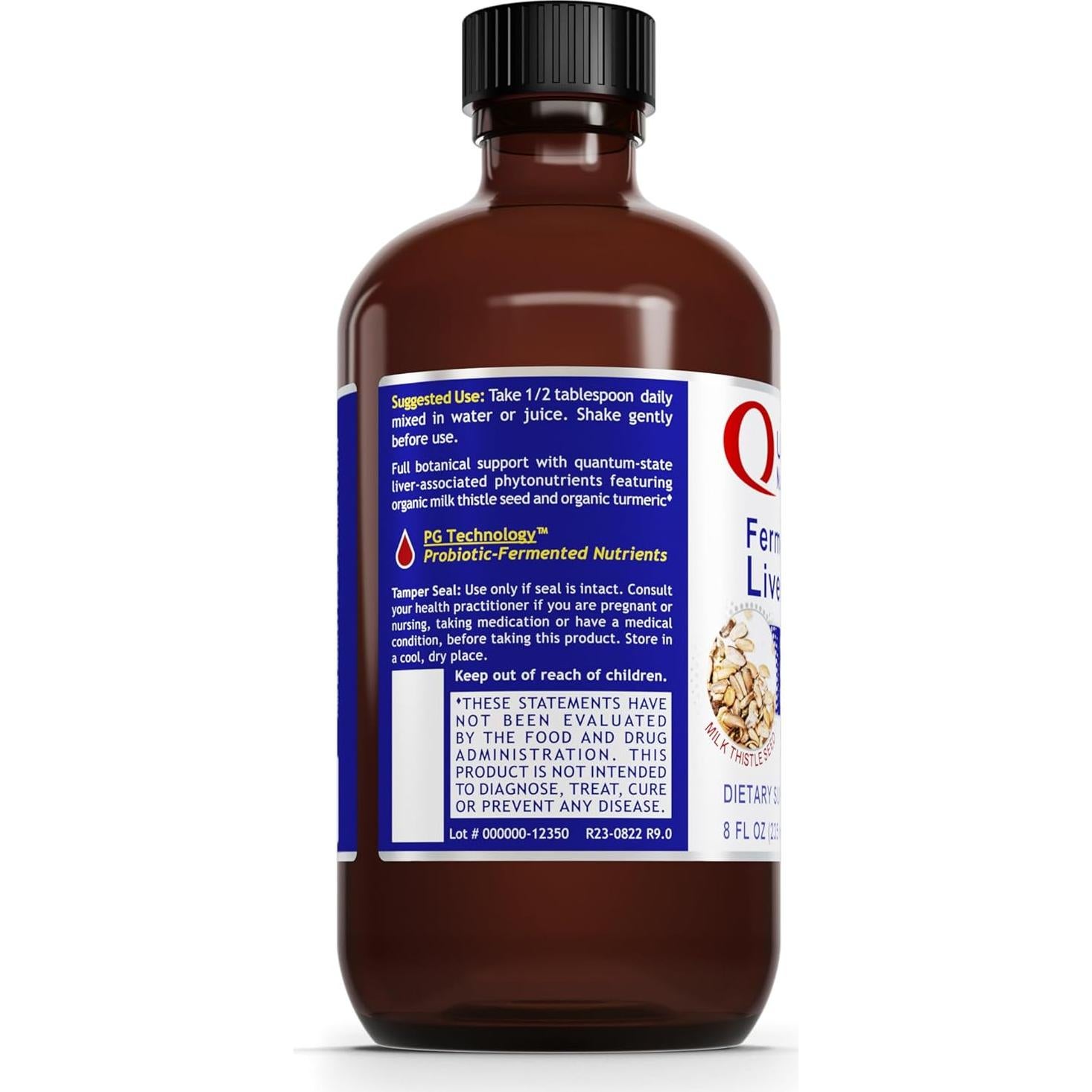 Suplemento Hepático Vegano QNL con Cúrcuma y Cardo Mariano - 236.6 ml