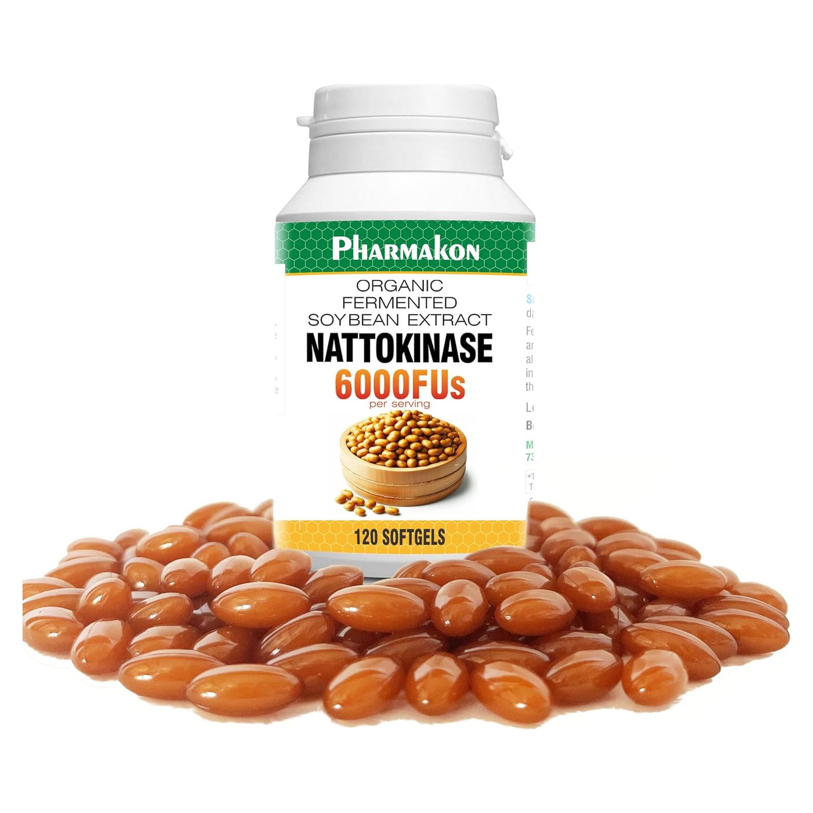 Suplemento Nattokinasa Orgánica PHARMAKON 6000 FUs 120 Cápsulas