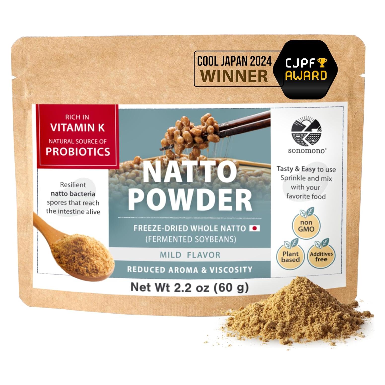 Polvo de Natto Suave Sonomono 60g - Superalimento Japonés Vegano