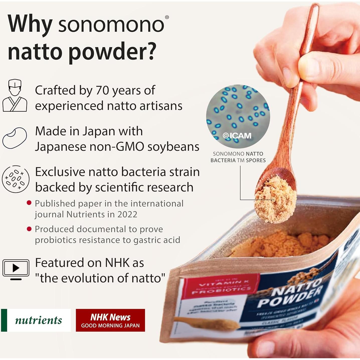 Polvo de Natto Suave Sonomono 60g - Superalimento Japonés Vegano