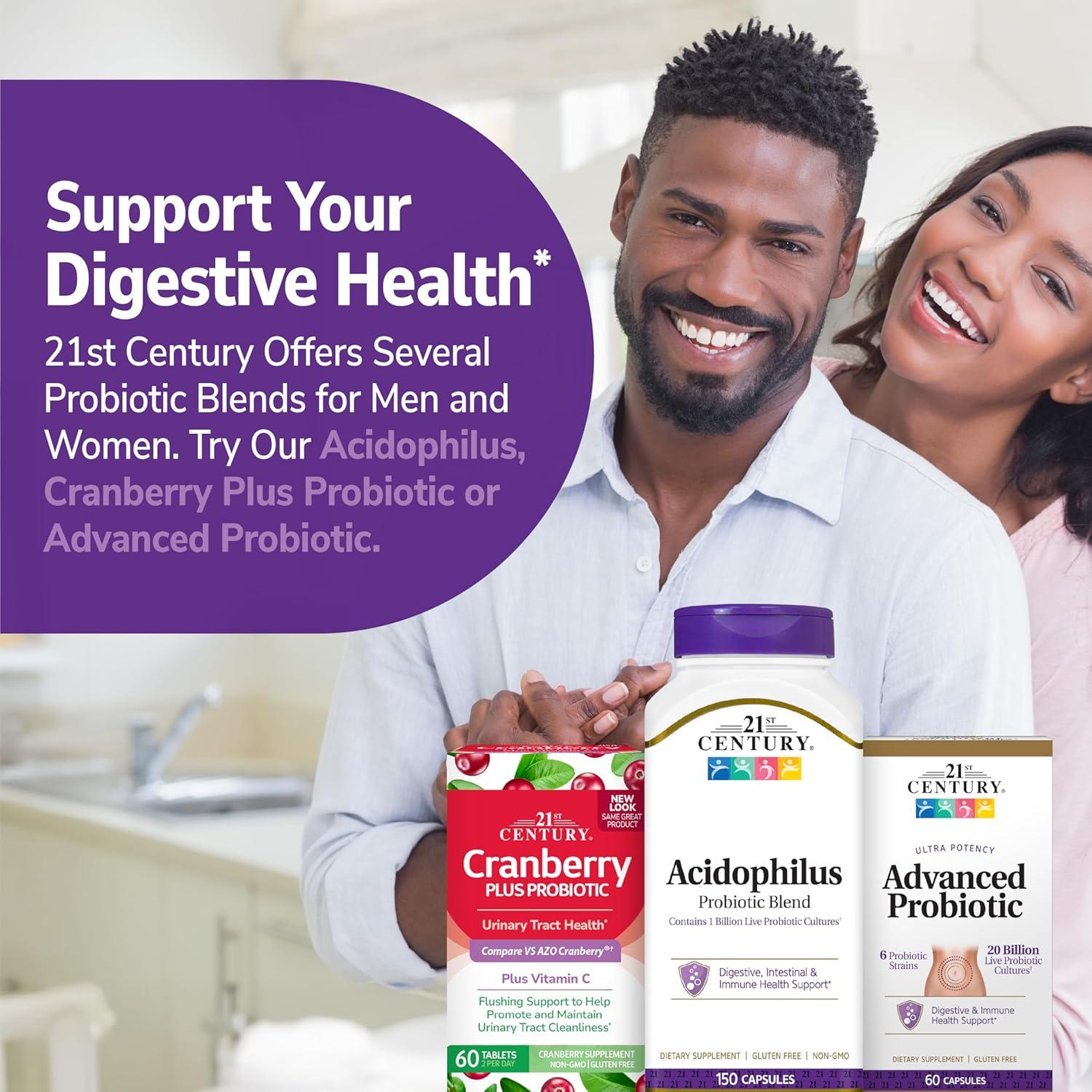 Suplemento Probiotico 21st Century Acidophilus 300 Cápsulas