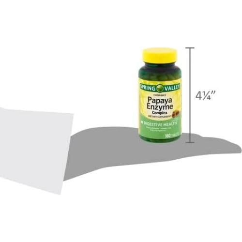 Complejo de Enzimas de Papaya Spring Valley - 180 Tabletas Masticables