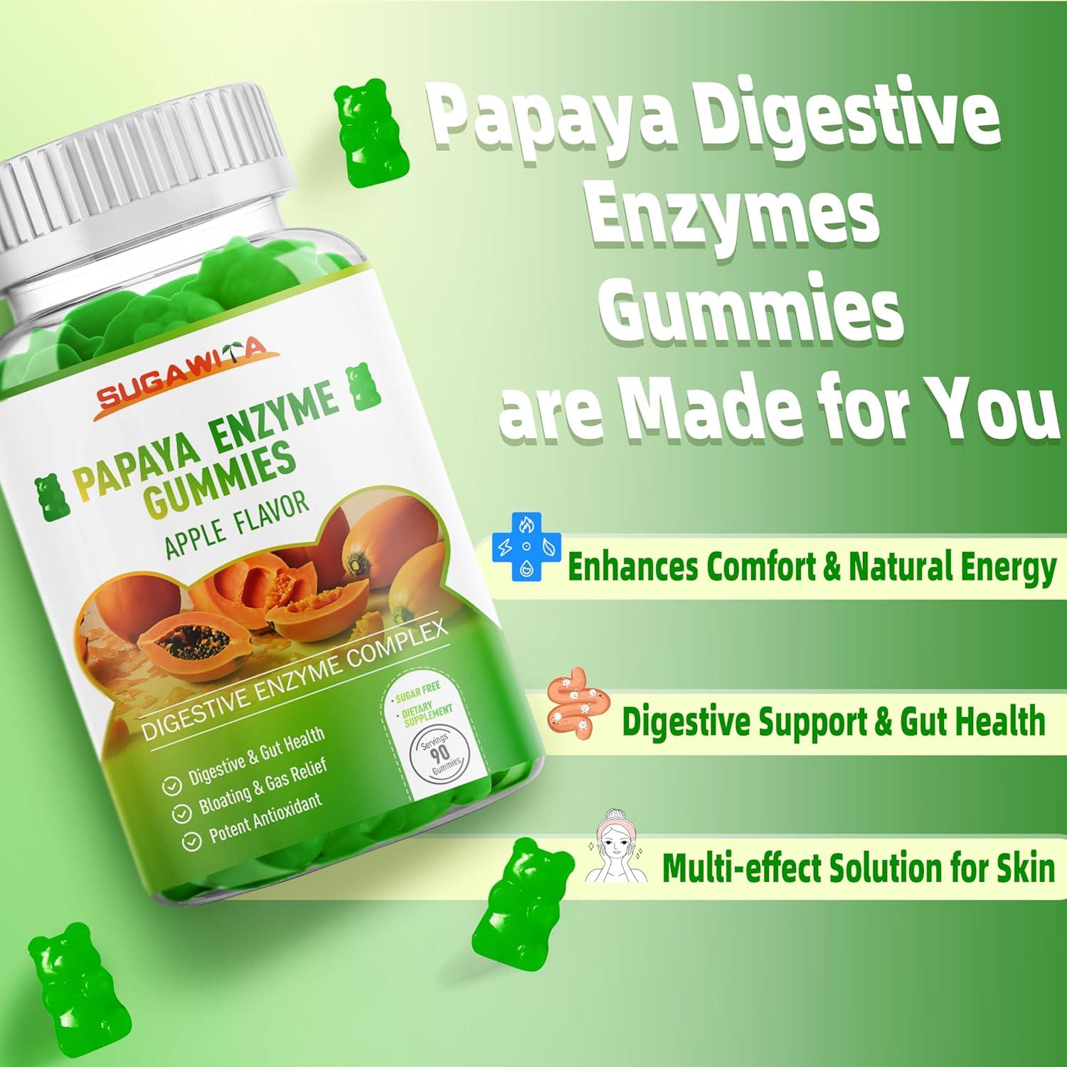 Gomitas Digestivas SUGAWITA con Papaya y Enzimas 90 Unidades