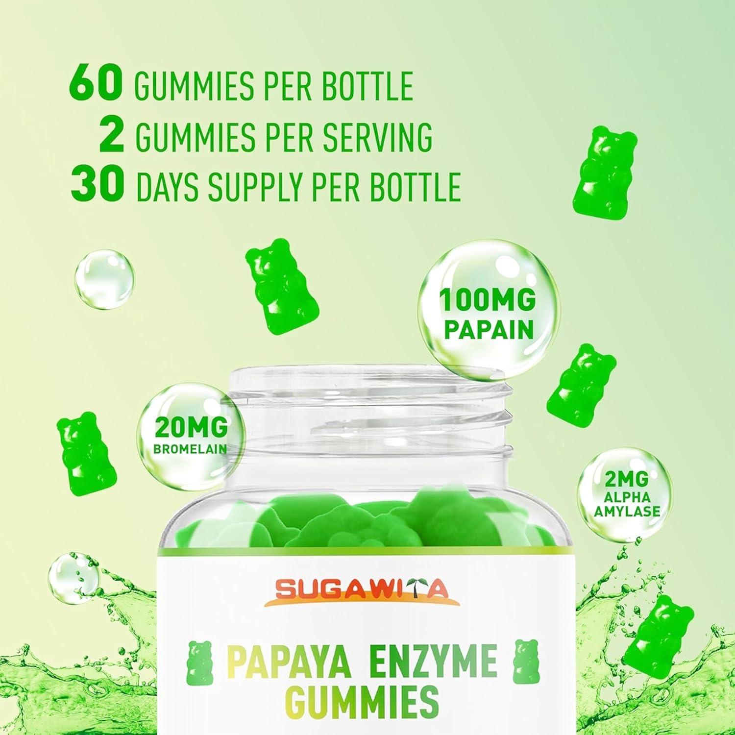 Gomitas Digestivas SUGAWITA con Papaya y Enzimas 90 Unidades