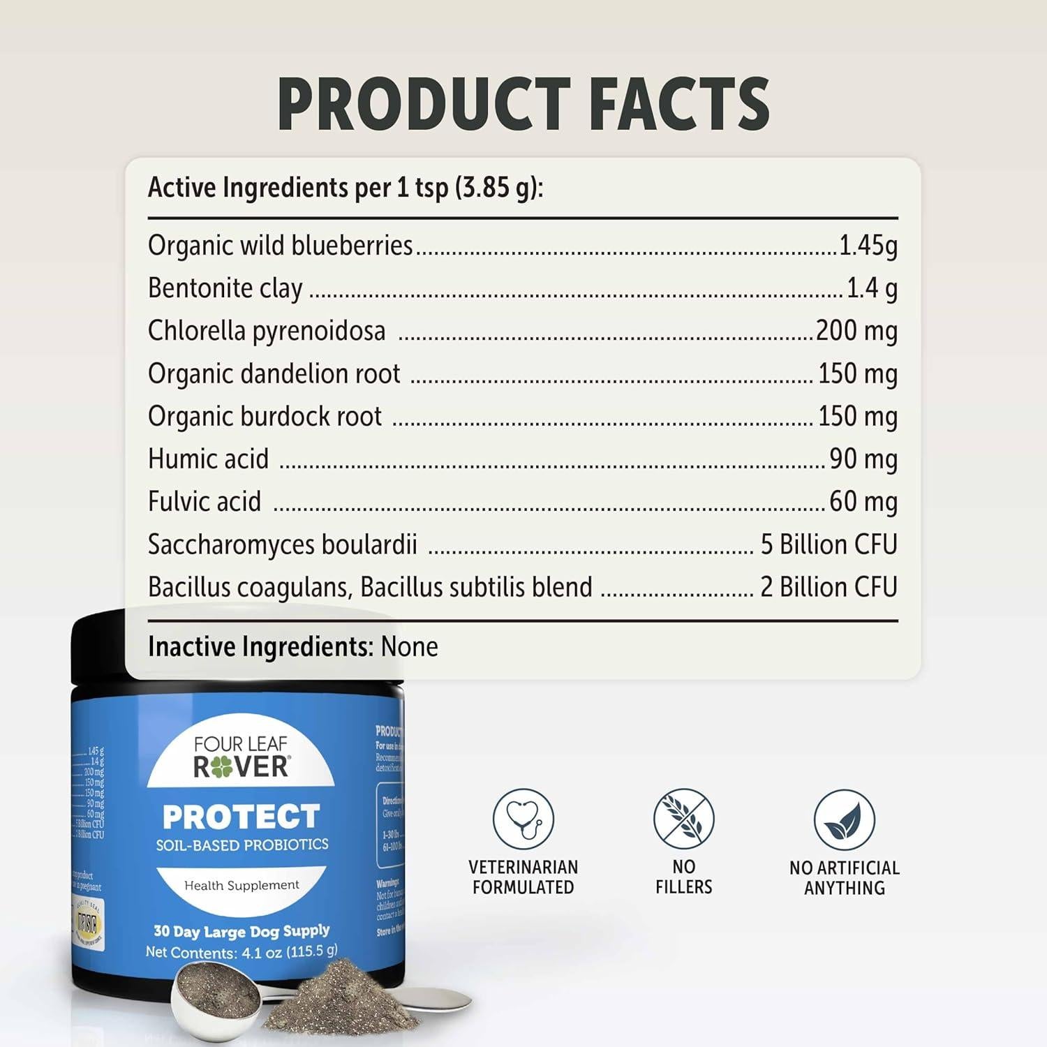 Probioticos para Perros Four Leaf Rover Protect 115g