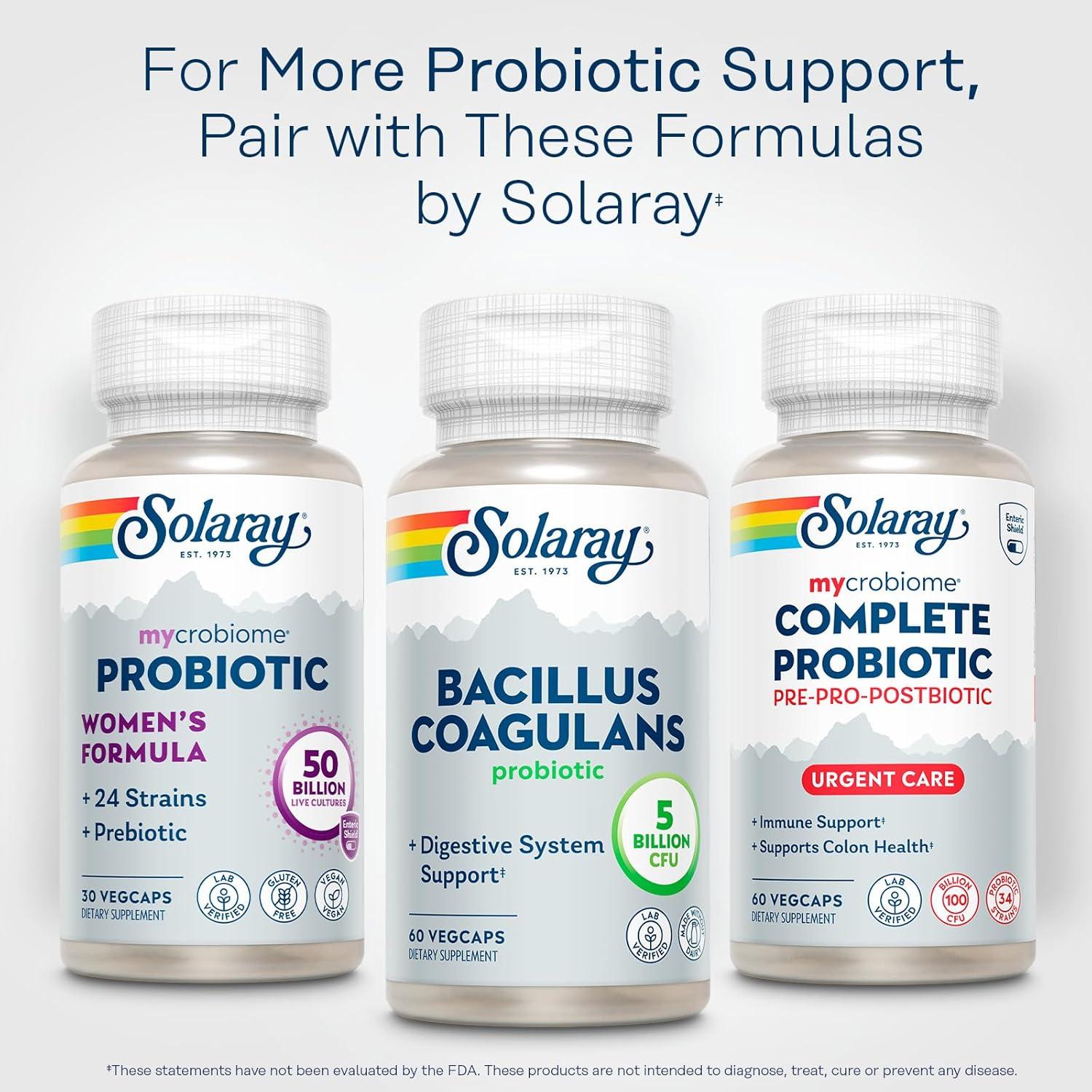 Probiotico Solaray Bacillus Coagulans 5 Mil Millones 30 VegCaps