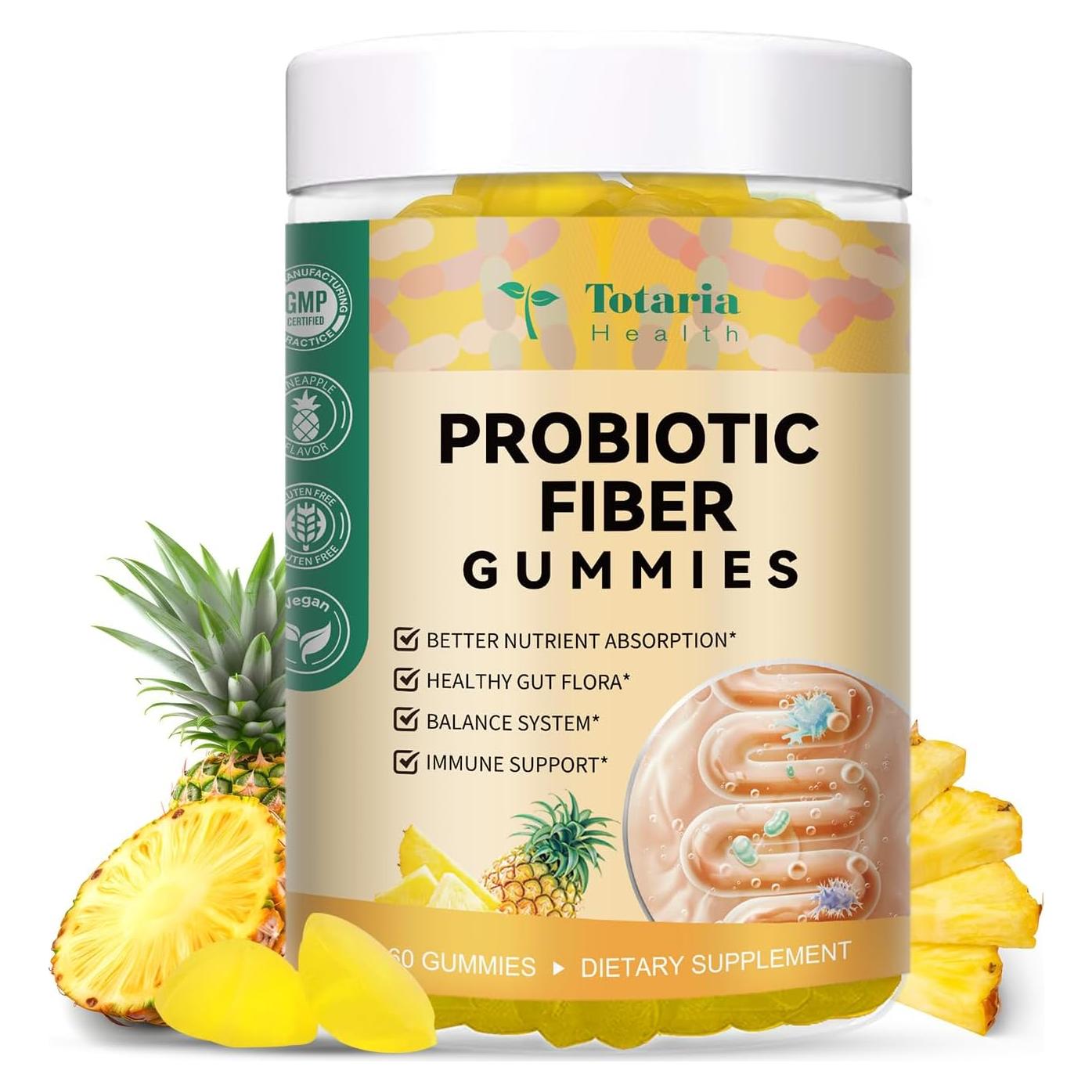 Gomitas de fibra prebiótica Totaria 60 unidades piña