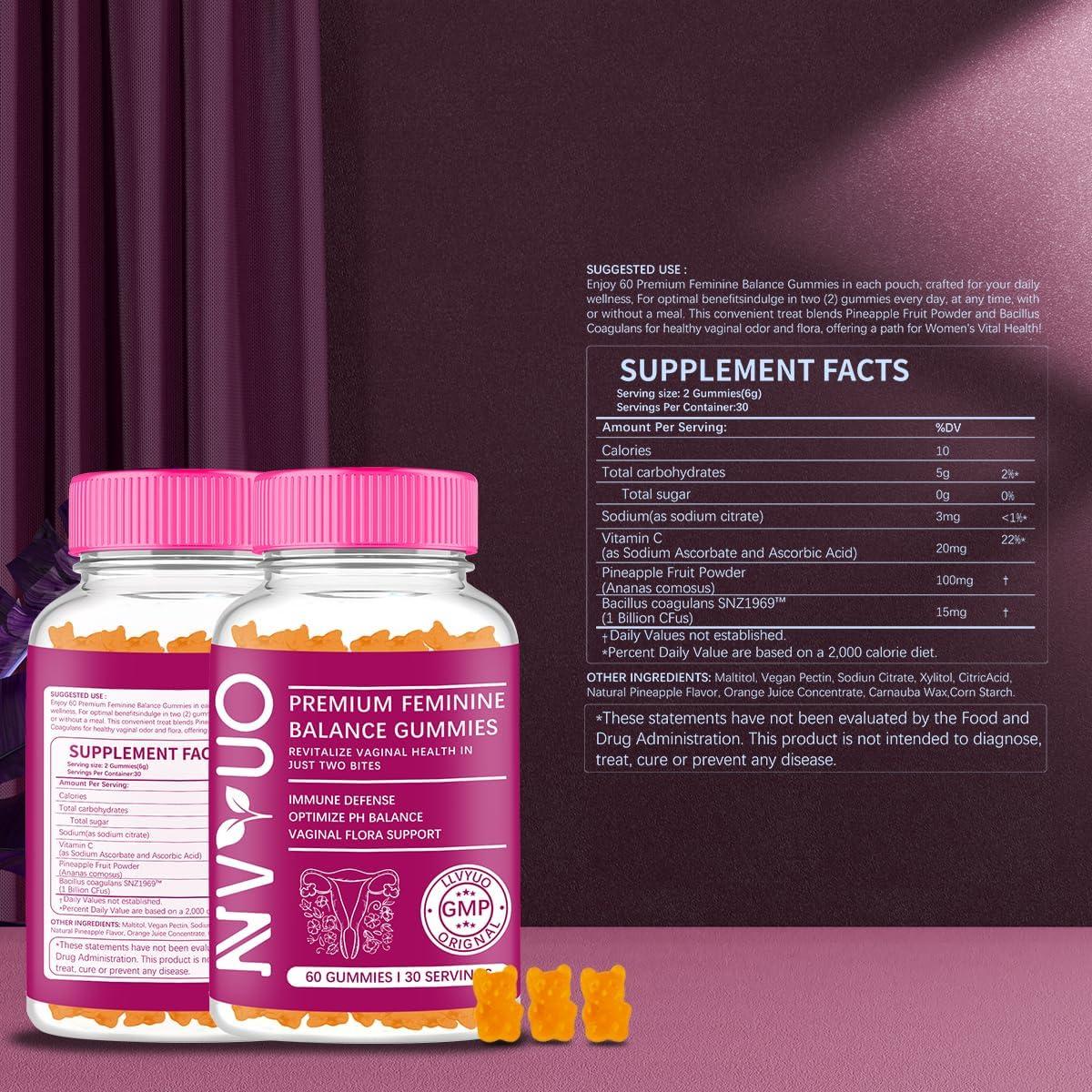 Gominolas Probióticas Femeninas LLVYUO 60 Unidades - Salud Vaginal