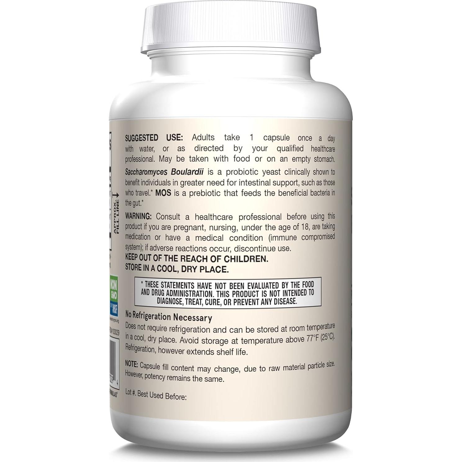 Probioticos Jarrow Formulas Saccharomyces Boulardii 180 Cápsulas
