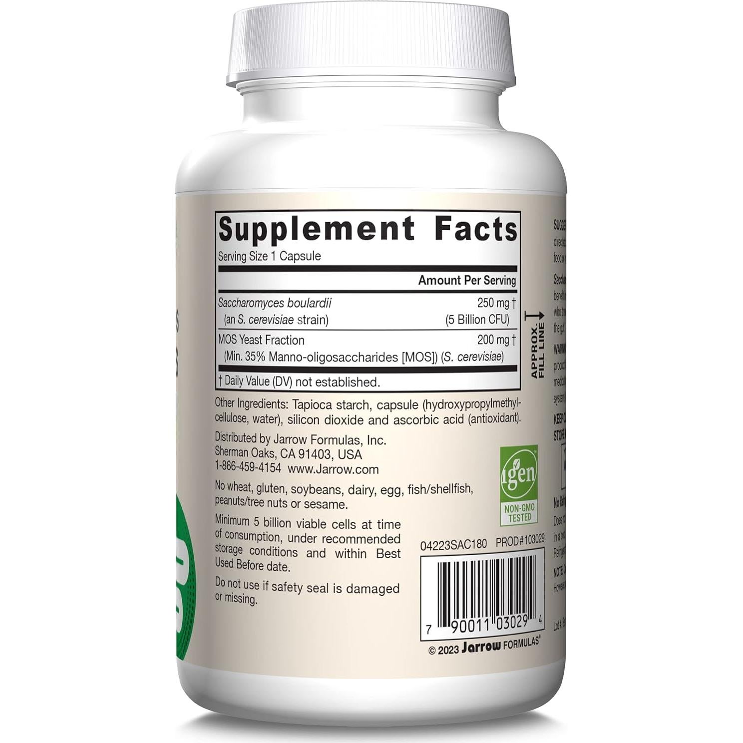 Probioticos Jarrow Formulas Saccharomyces Boulardii 180 Cápsulas