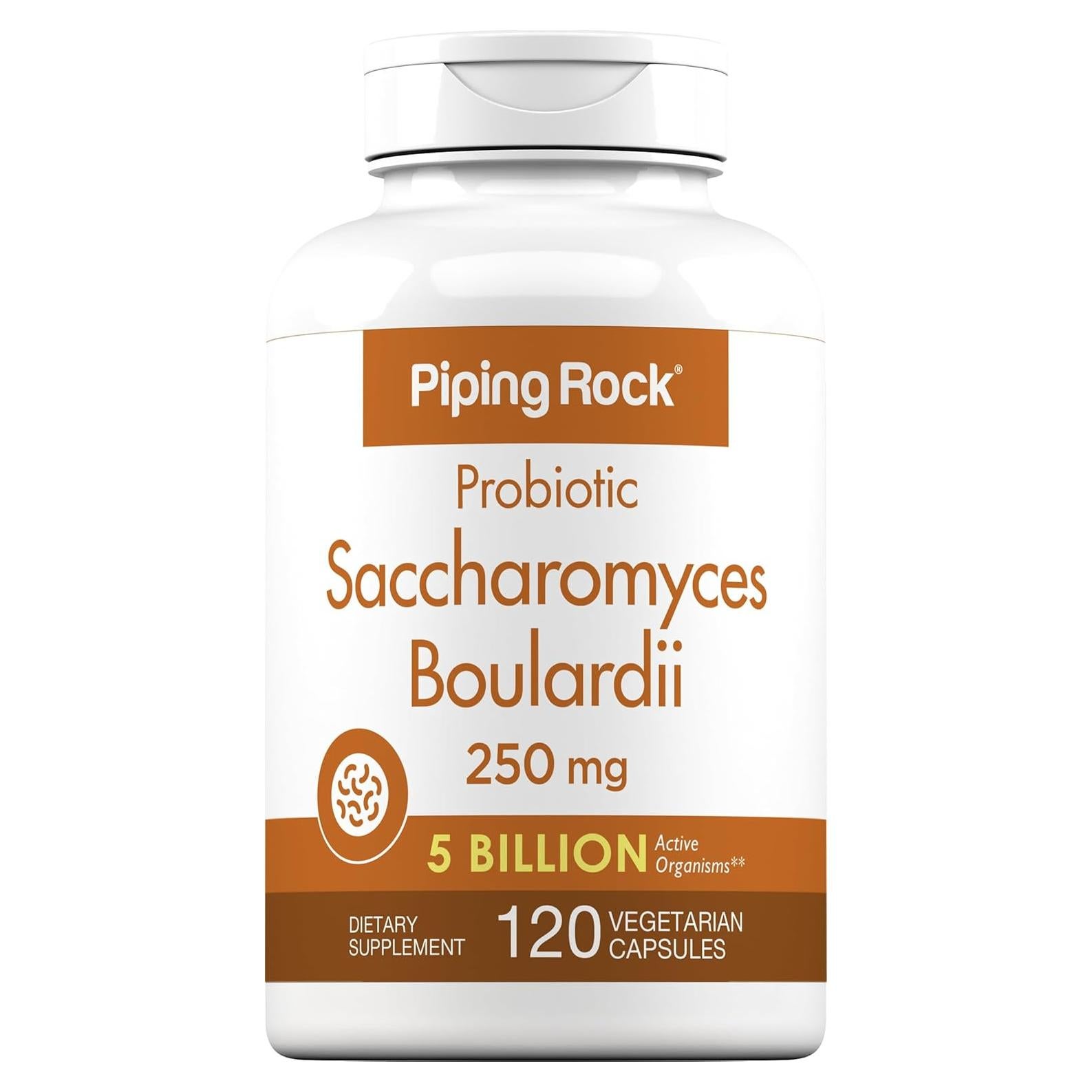 Suplemento Probiótico Piping Rock Saccharomyces Boulardii 120 Cápsulas 500 mg