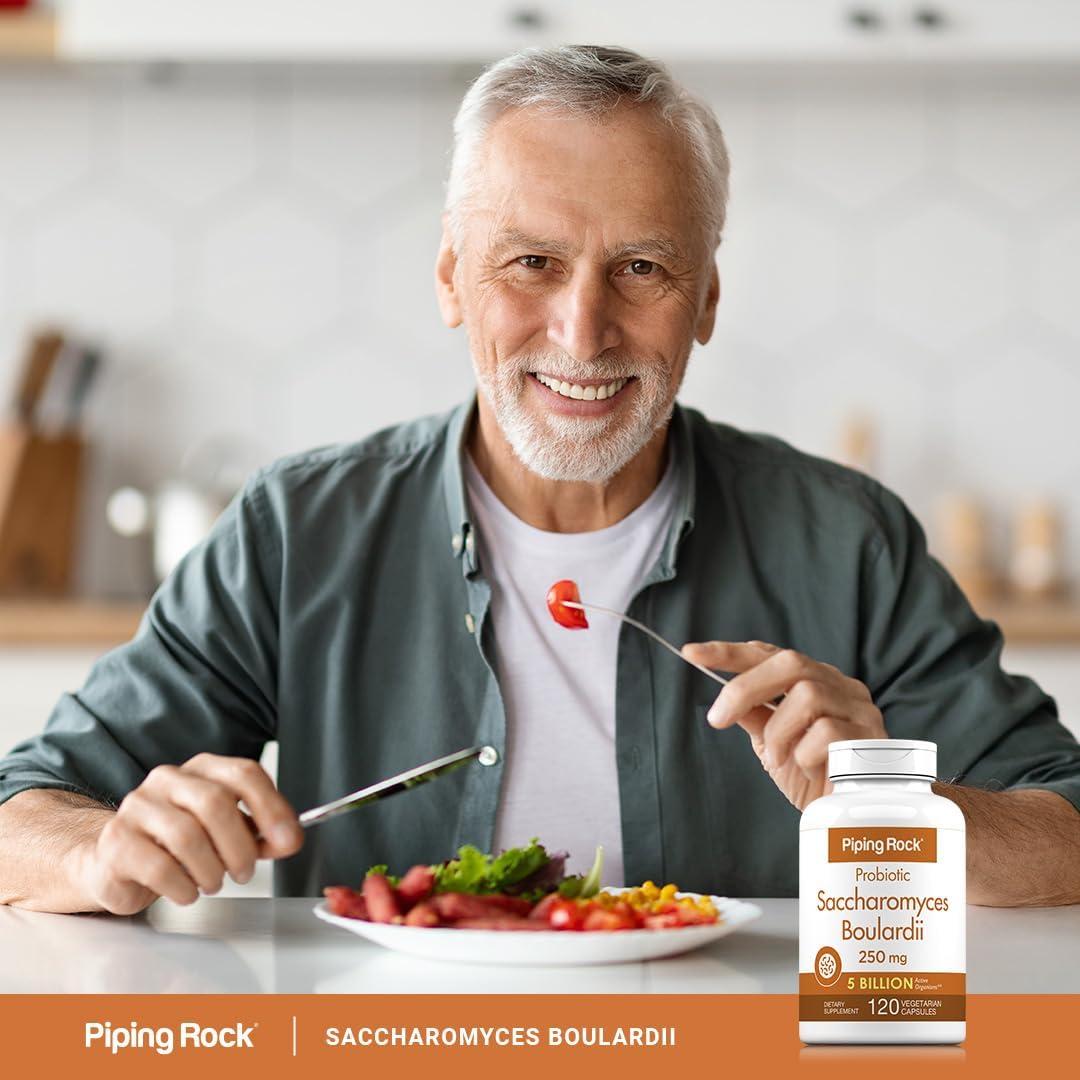 Suplemento Probiótico Piping Rock Saccharomyces Boulardii 120 Cápsulas 500 mg