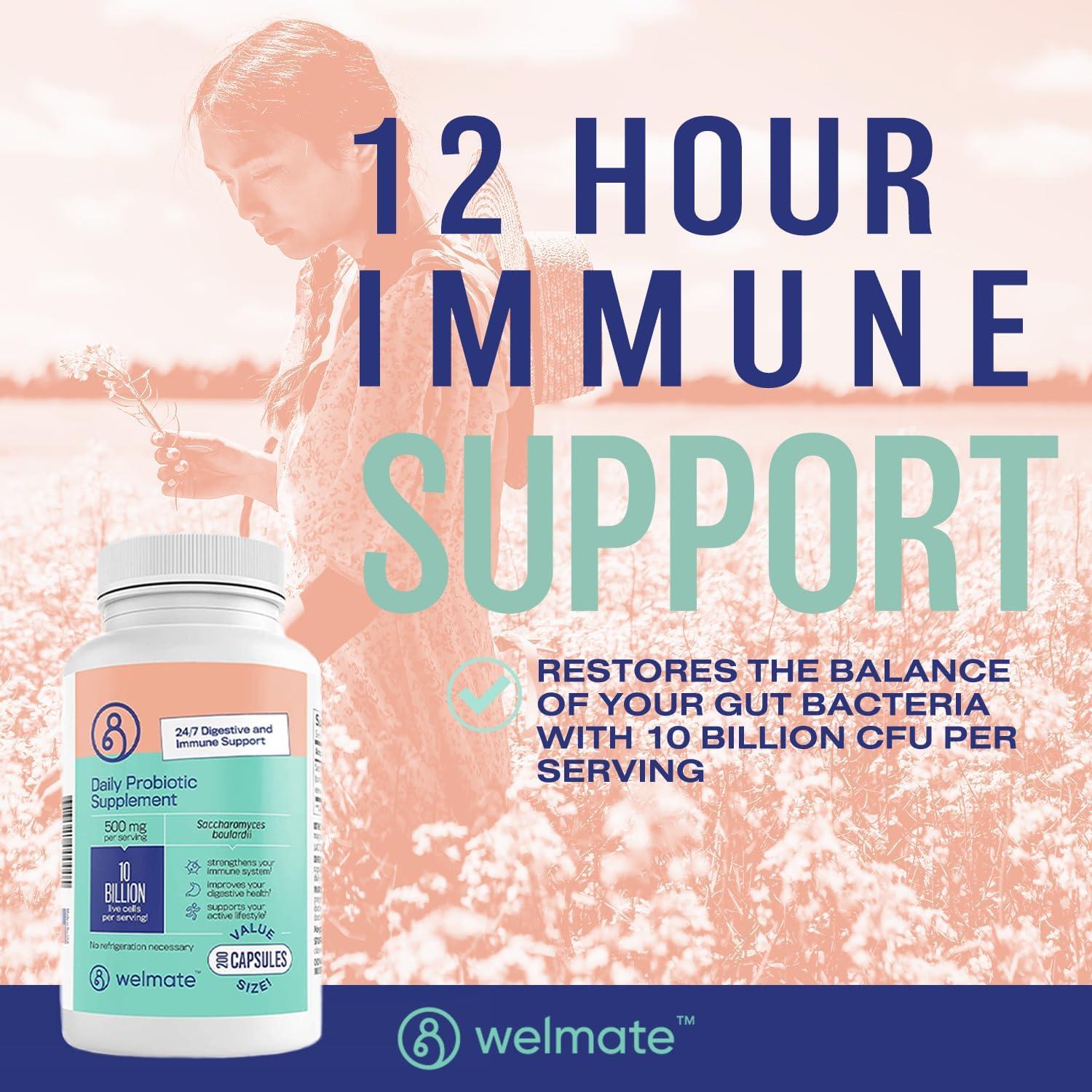 Suplemento Probiotico Diario Welmate 200 Caps 10 Mil Millones CFU