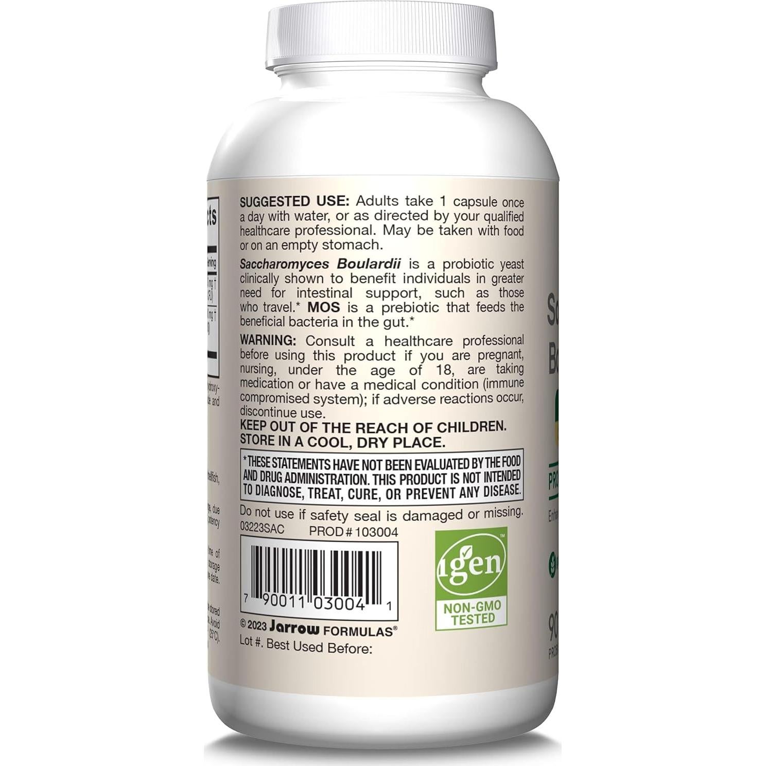 Suplemento Probiótico Jarrow Formulas Saccharomyces 90 Cápsulas