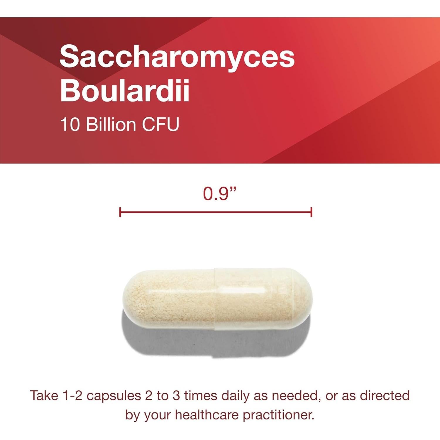 Suplemento Probiotico Saccharomyces Boulardii 10 Mil Millones CFU - 60 Cápsulas Veganas