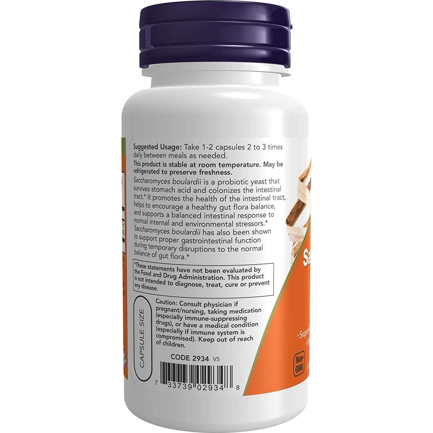 Cápsulas Veganas Probioticas Now Foods Saccharomyces Boulardii