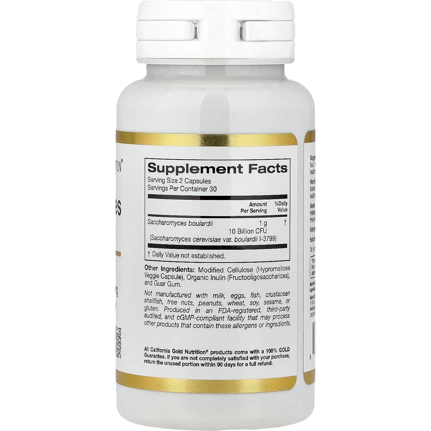 Saccharomyces Boulardii 60 Cápsulas Veganas - Probiotico 10 Mil Millones CFU