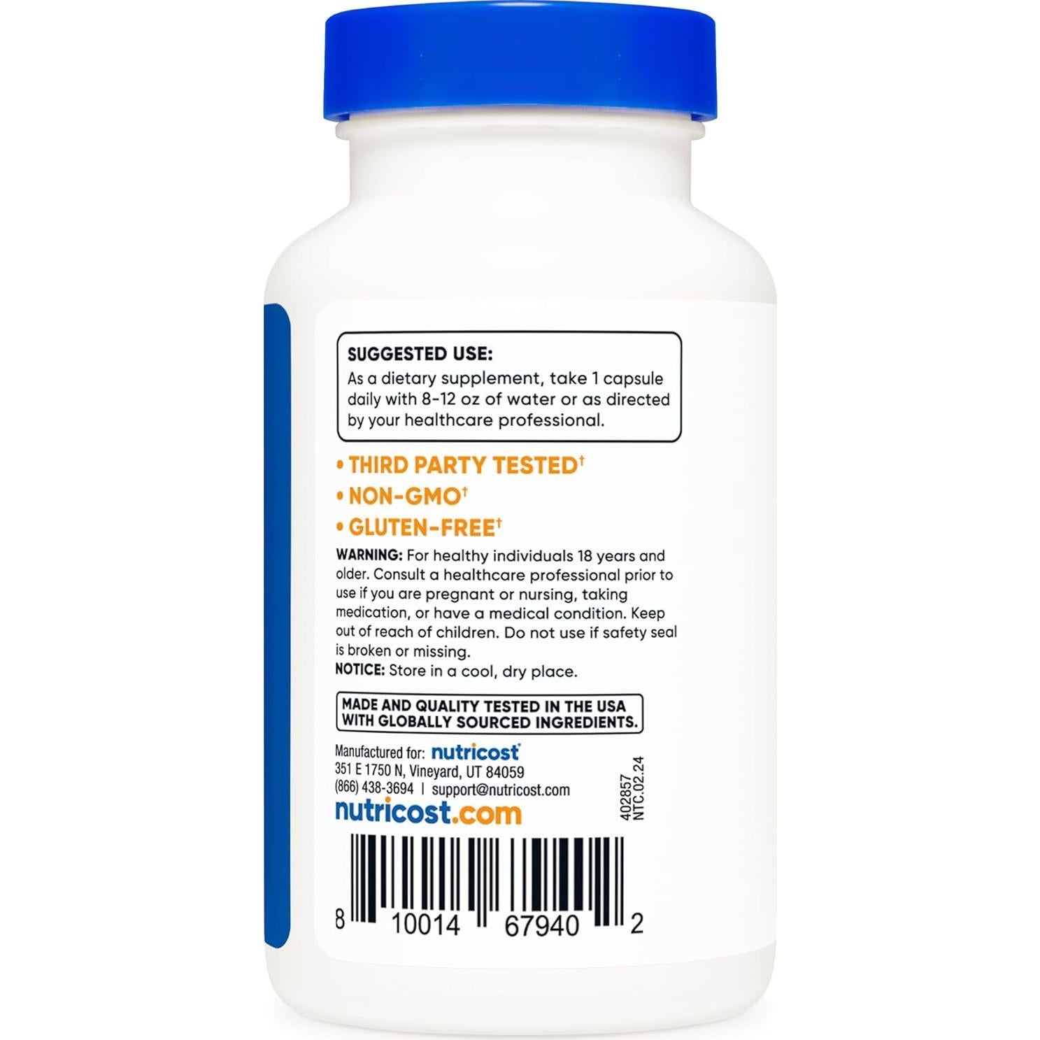 Nutricost Lactobacillus Acidophilus 10 Mil Millones CFU 120 Cápsulas