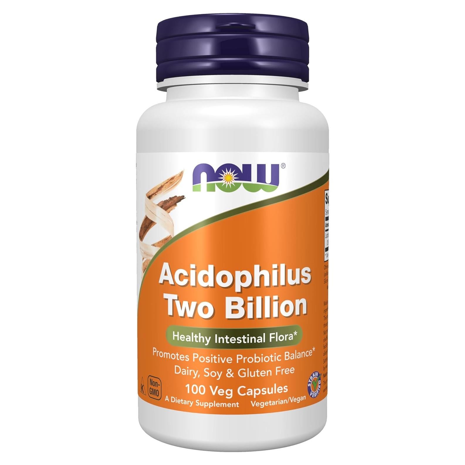 NOW Foods Acidophilus 2 Mil Millones 100 Cápsulas Veganas