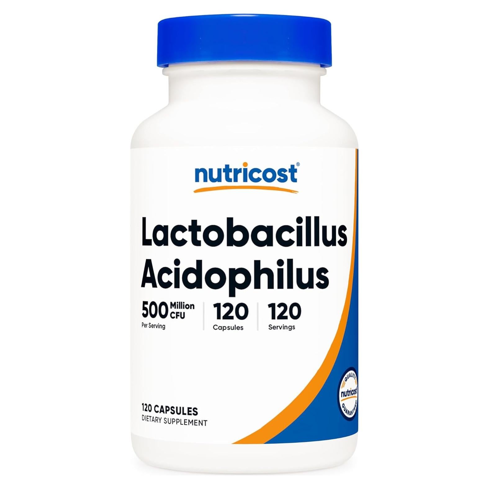 Lactobacillus Acidophilus Nutricost 500 Millones CFU 120 Cápsulas
