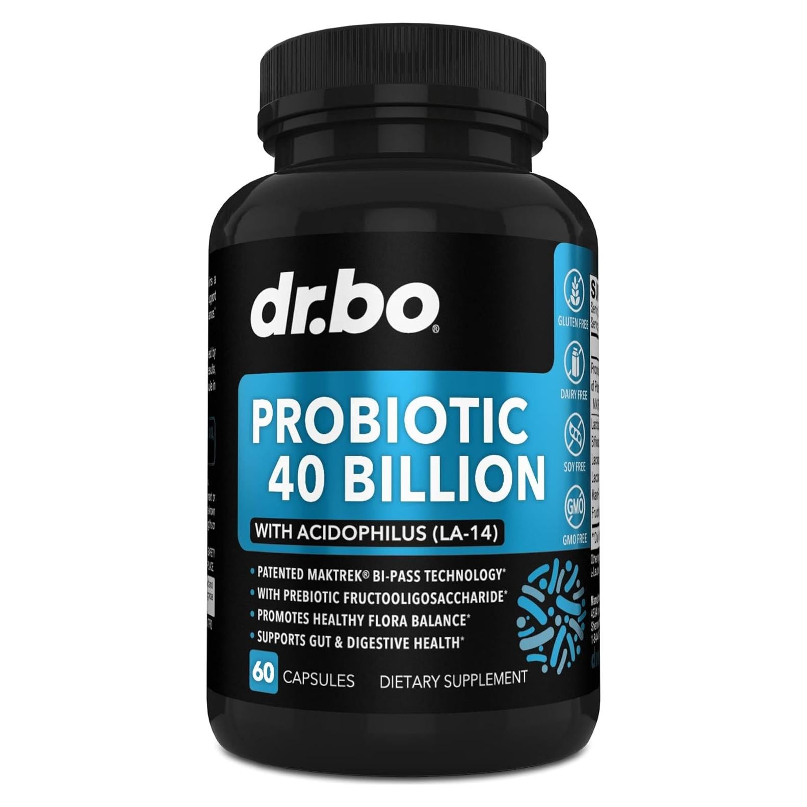 Suplemento Probiotico 40 Mil Millones CFU Dr. Bo - Salud Digestiva