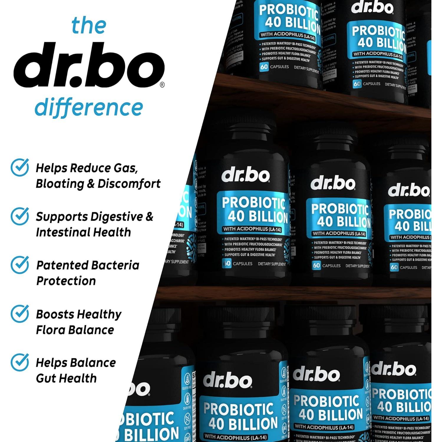 Suplemento Probiotico 40 Mil Millones CFU Dr. Bo - Salud Digestiva