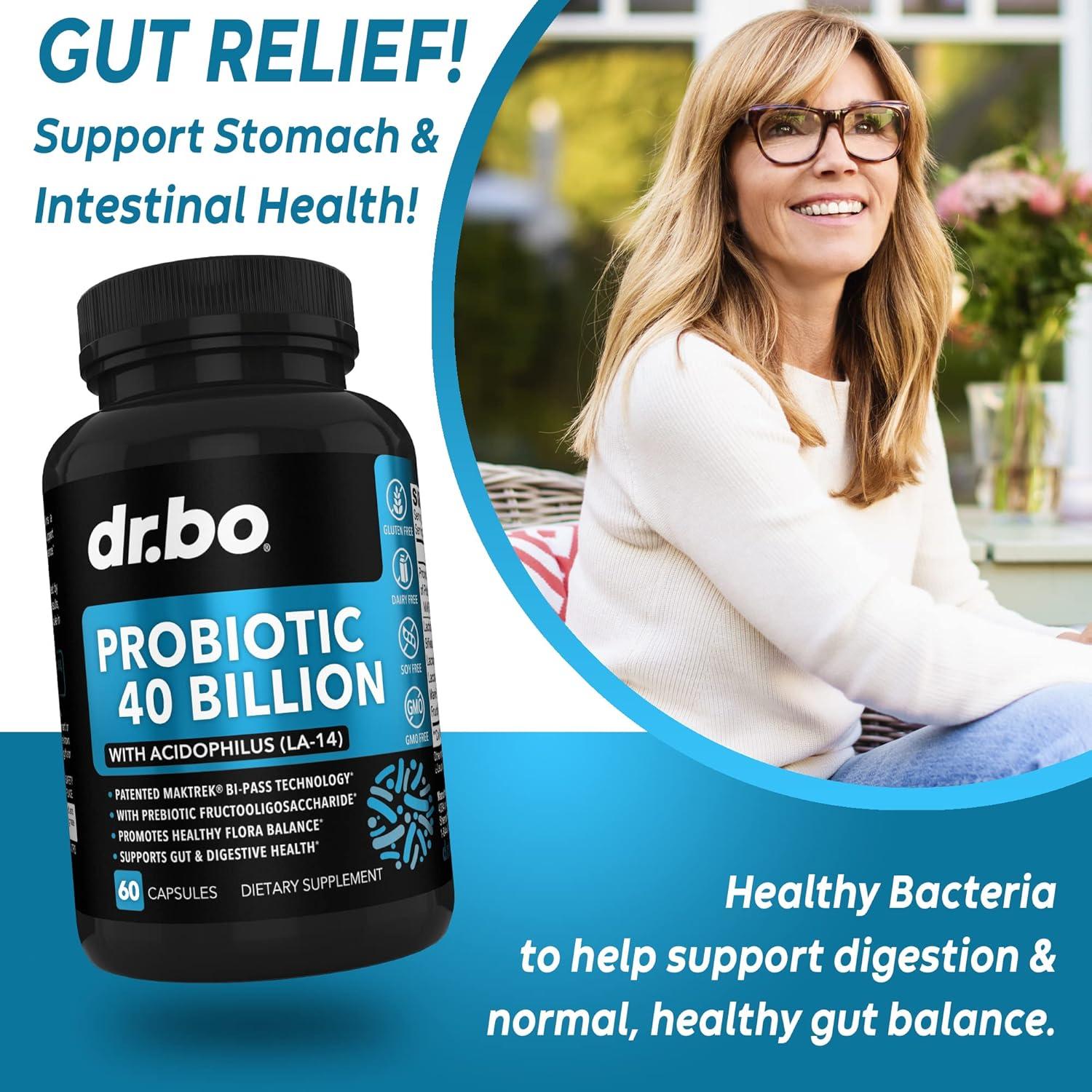 Suplemento Probiotico 40 Mil Millones CFU Dr. Bo - Salud Digestiva