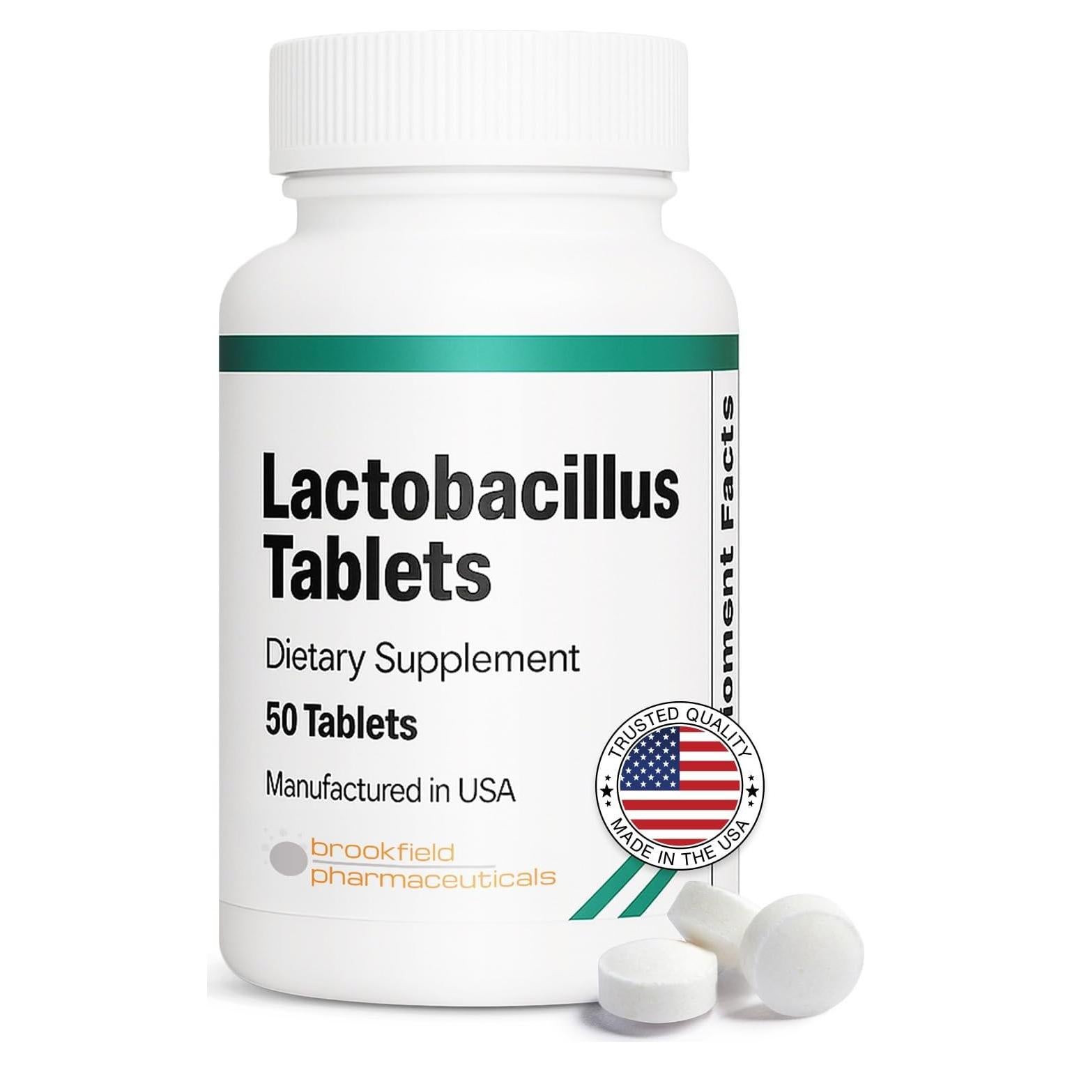 Probioticos Lactobacillus Brookfield 50 Tabletas Salud Digestiva