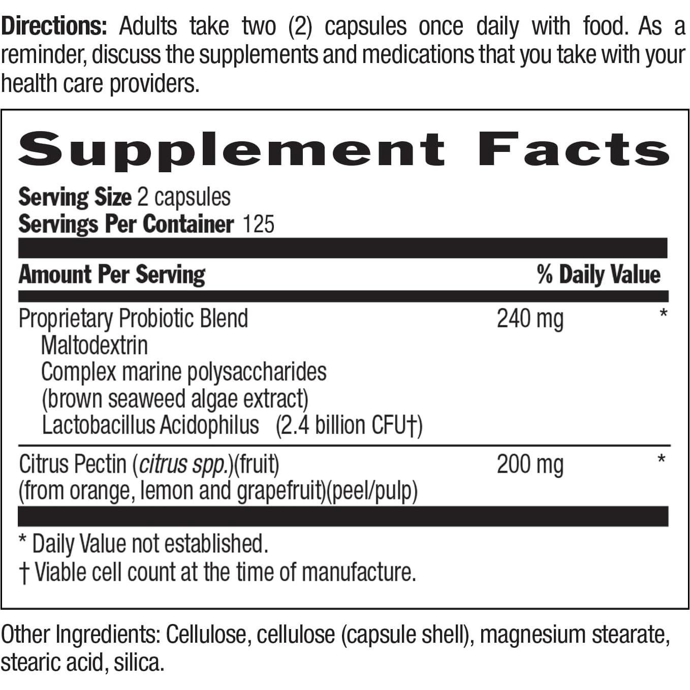 Suplemento Probiótico Acidophilus Country Life 250 Cápsulas Veganas
