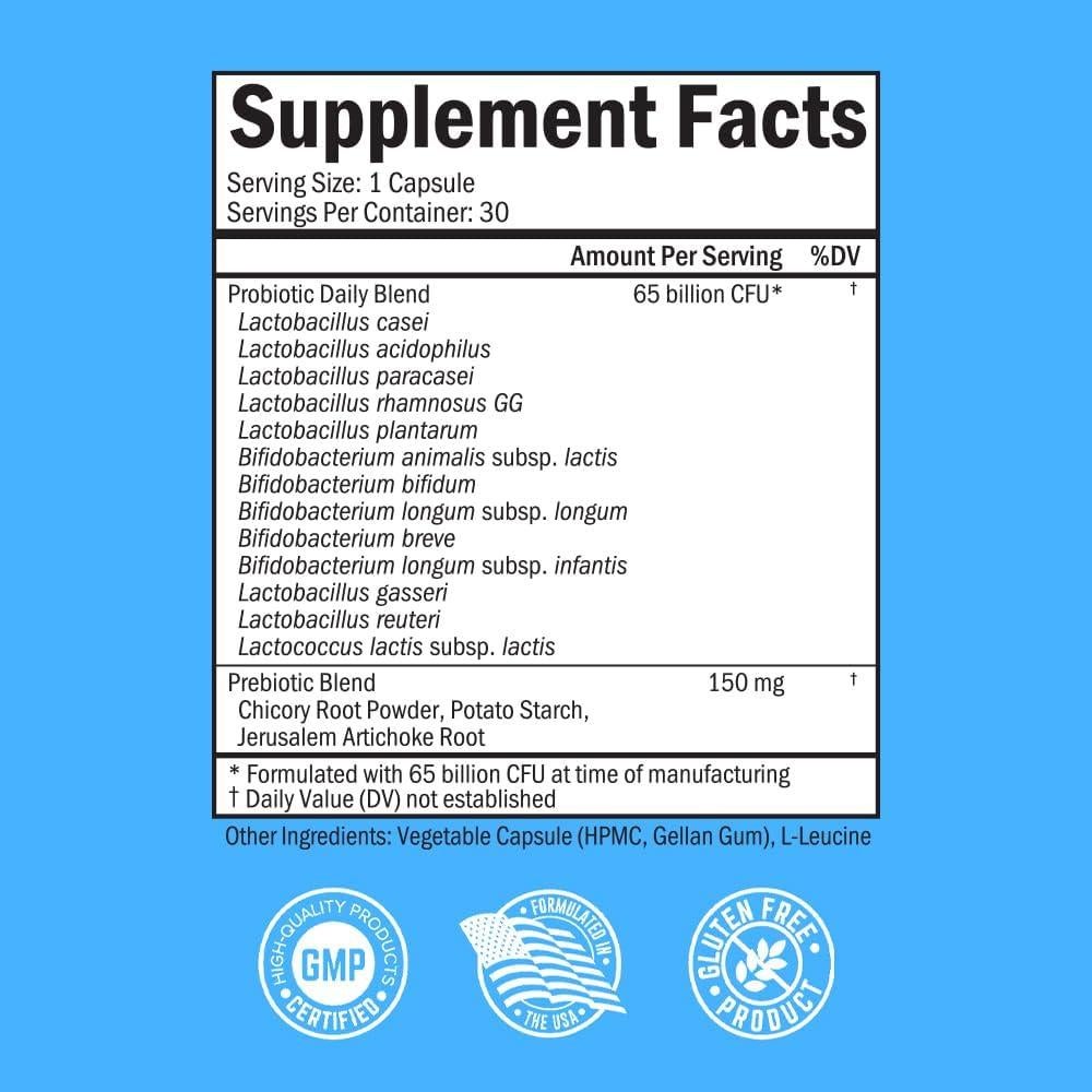Probiotico BioSchwartz 65 Mil Millones 30 Cápsulas Salud Digestiva