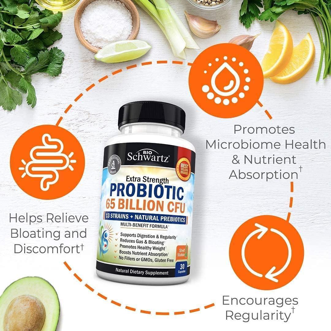 Probiotico BioSchwartz 65 Mil Millones 30 Cápsulas Salud Digestiva