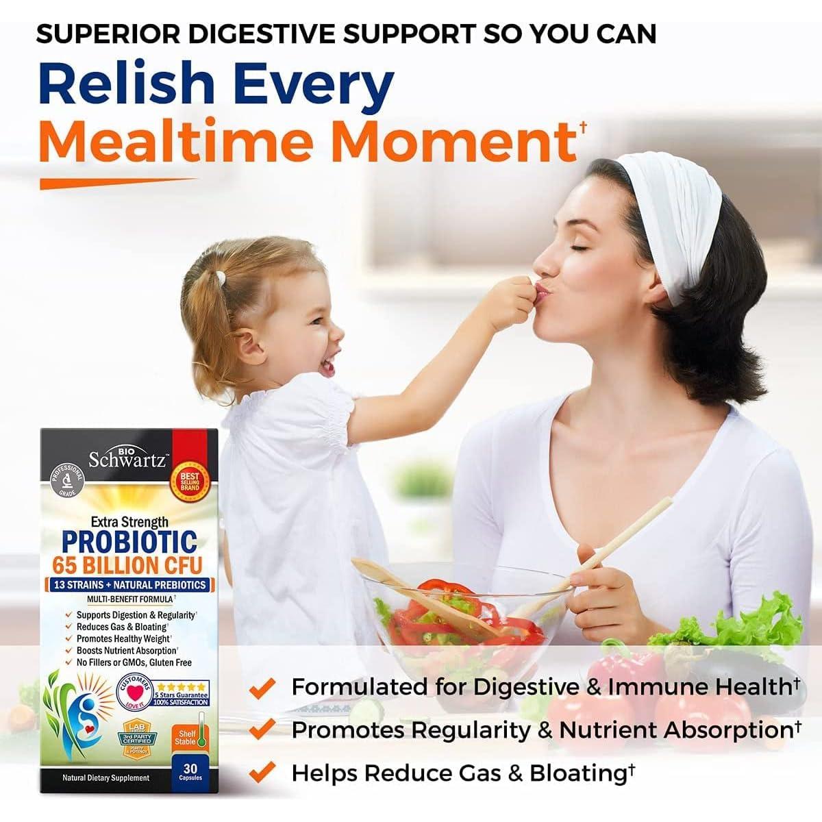 Probiotico BioSchwartz 65 Mil Millones 30 Cápsulas Salud Digestiva