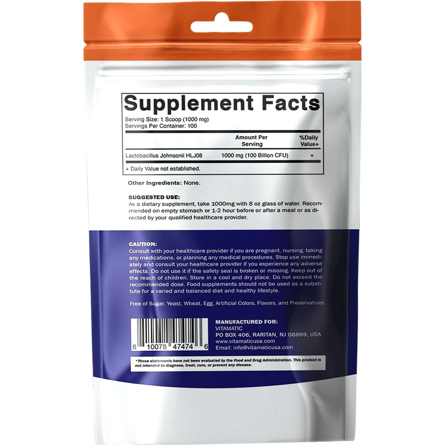 Vitamatic Polvo Probiotico Lactobacillus Johnsonii 100g