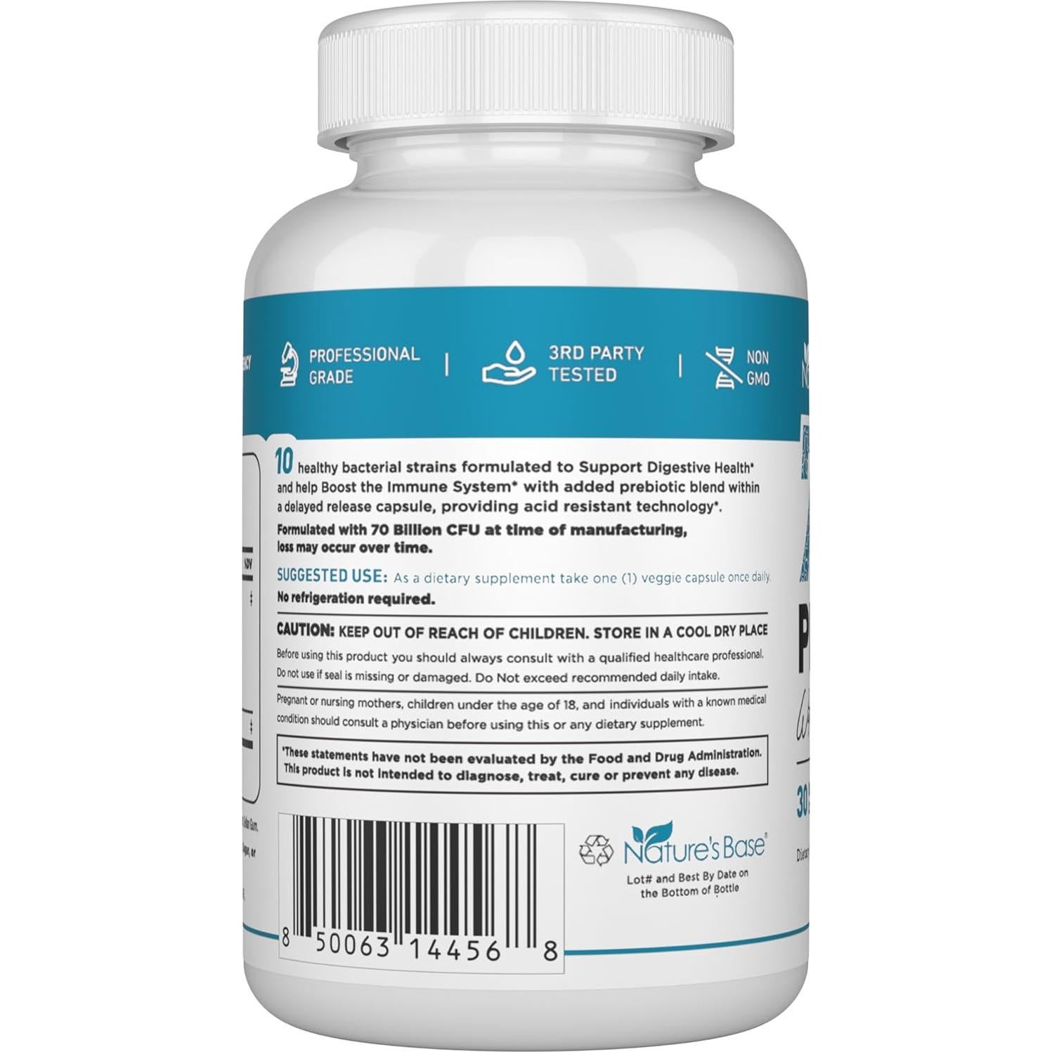 Probioticos Base de la Naturaleza 70 Mil Millones CFU 30 Cápsulas