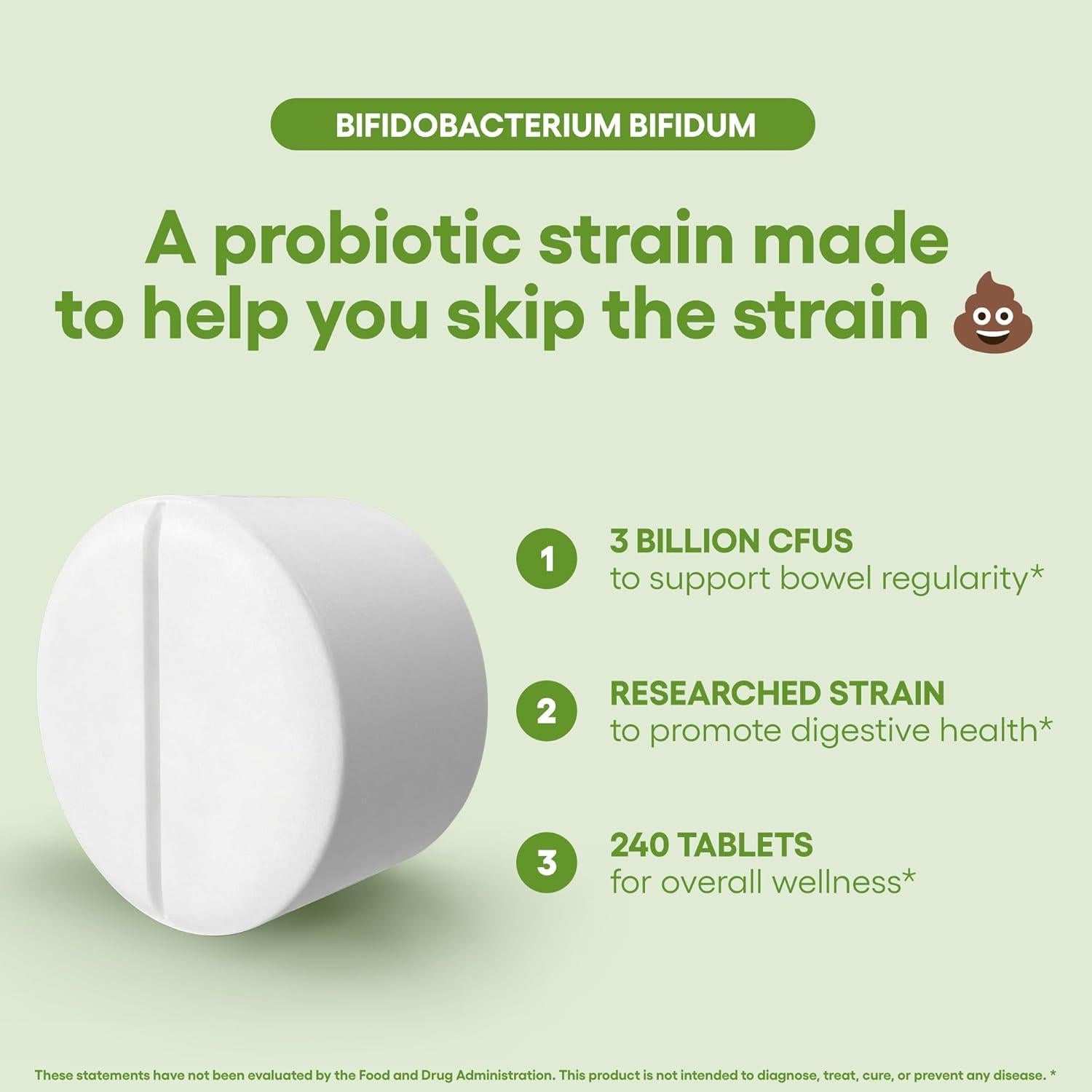 Suplemento Probiotico Bifidobacterium Bifidum 240 Tabletas