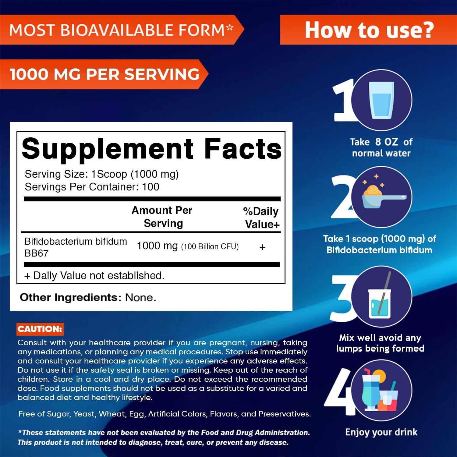 Probiótico Vitamatic Bifidobacterium Bifidum 100g - Salud Digestiva