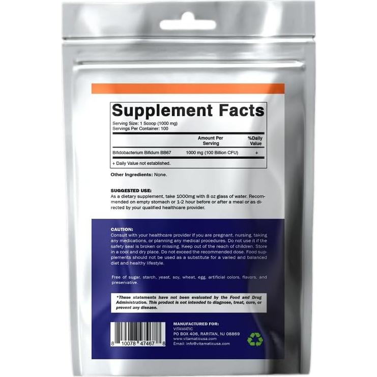 Probiótico Vitamatic Bifidobacterium Bifidum 100g - Salud Digestiva