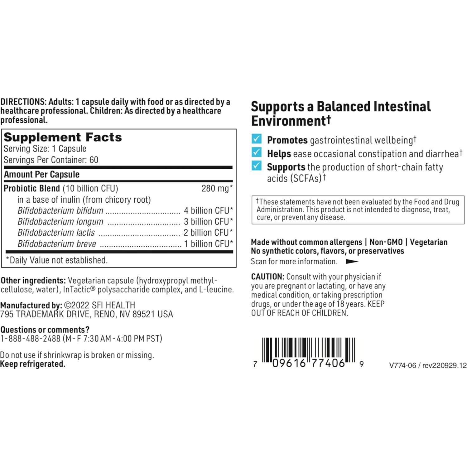 Probiotico Klaire Labs Ther-Biotic Factor 4 60 Cápsulas