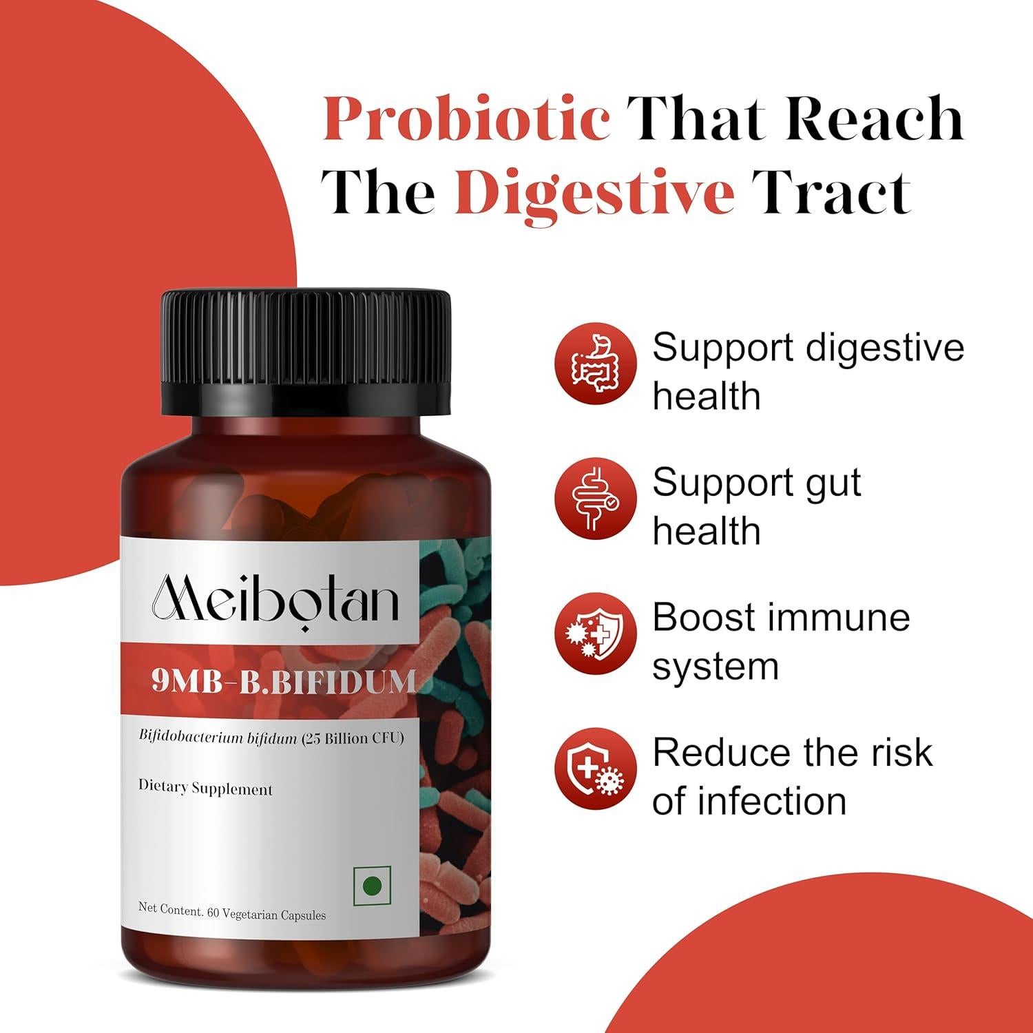 Probioticos Meibotan Bifidobacterium bifidum 60 Cápsulas Vegetales