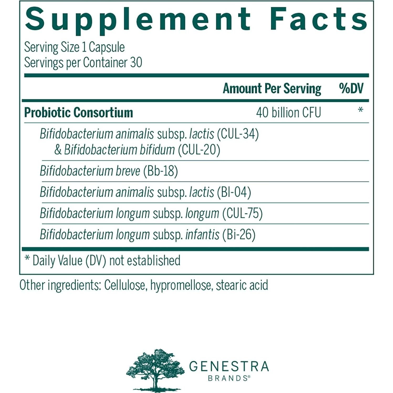 Cápsulas HMF Bifido Genestra Brands 30 Cápsulas Probioticos