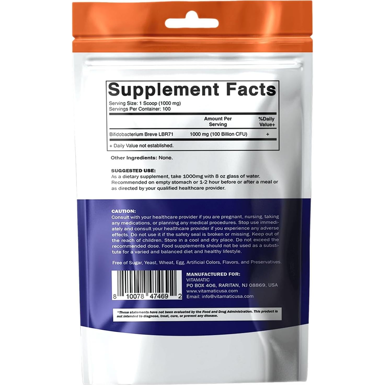 Vitamatic Polvo Probiotico Bifidobacterium Breve 100g