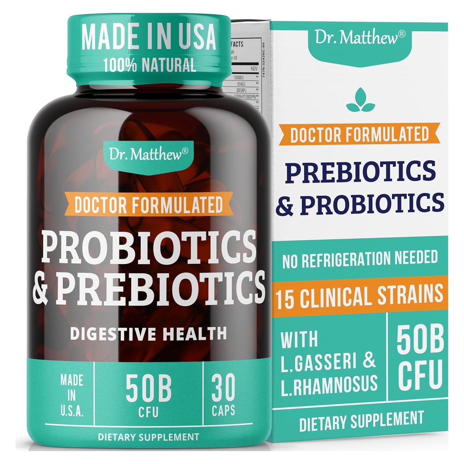 Probioticos y Prebioticos Dr. Matthew 50 Mil Millones 15 Cepas