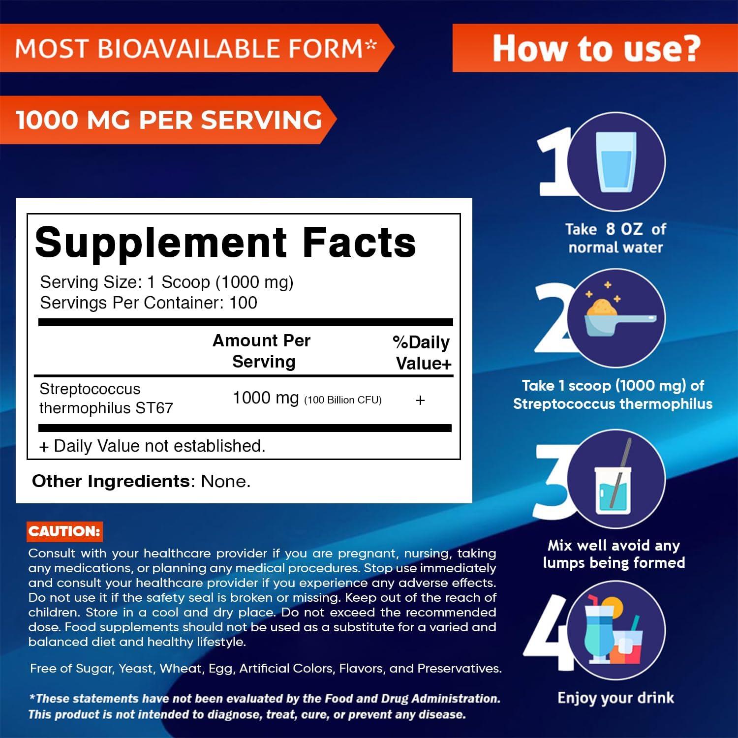Vitamatic Polvo Probiotico Streptococcus Thermophilus 100g