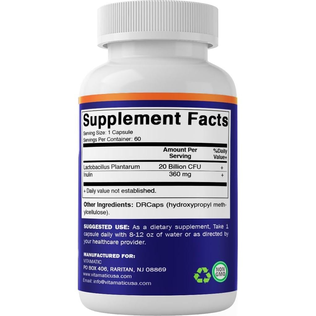 Vitamatic Lactobacillus Plantarum 20 Mil Millones 60 Cápsulas