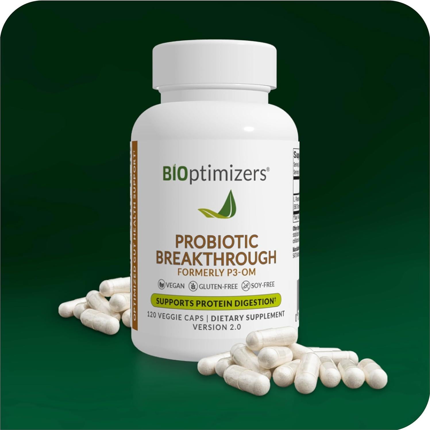 Suplemento Probiotico BiOptimizers P3-OM 120 Cápsulas Veganas