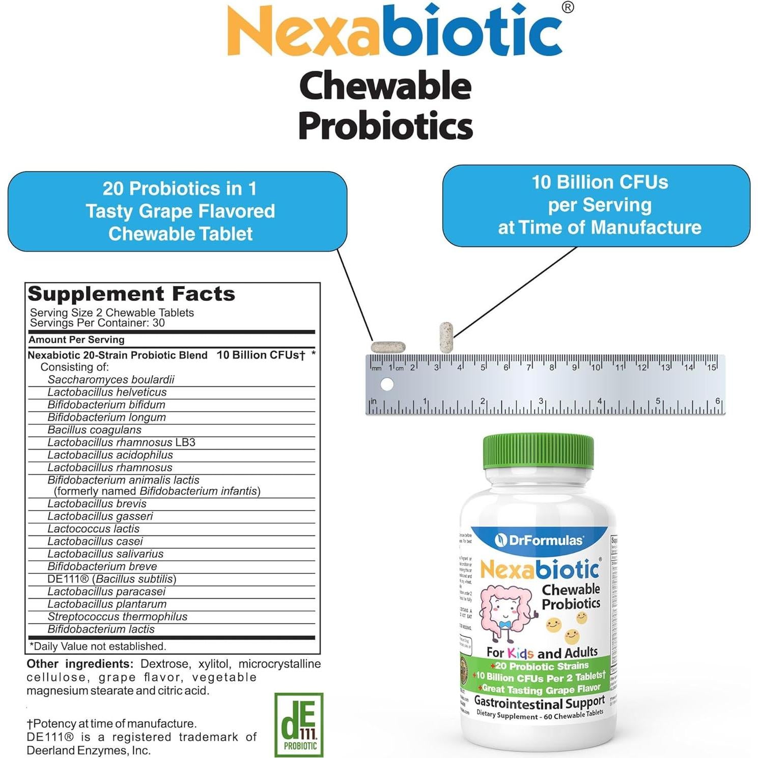 Probioticos Masticables DrFormulas 60 Unidades Salud Oral e Intestinal