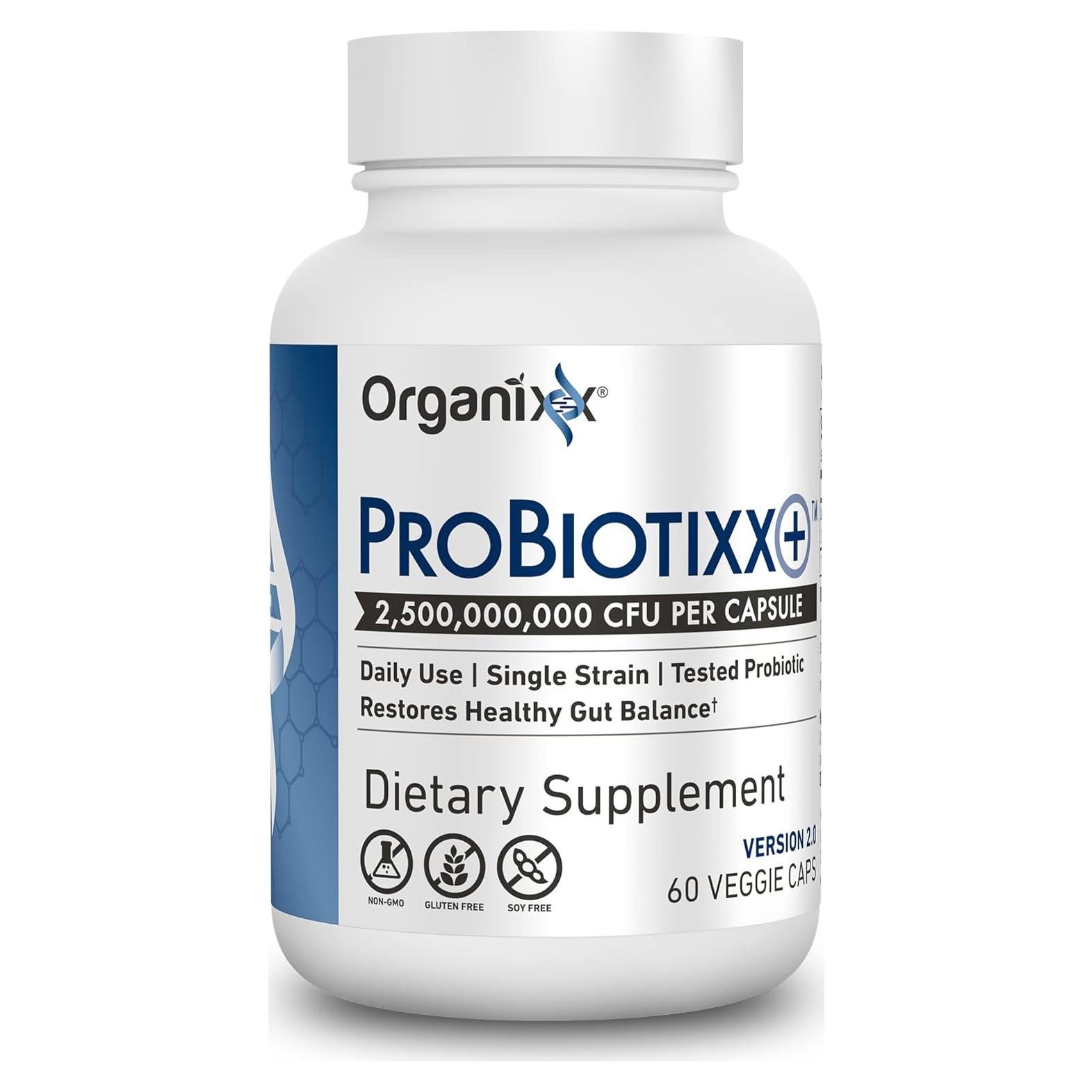 Suplemento Probiotico Organixx ProBiotixx+ 60 Cápsulas Vegetarianas