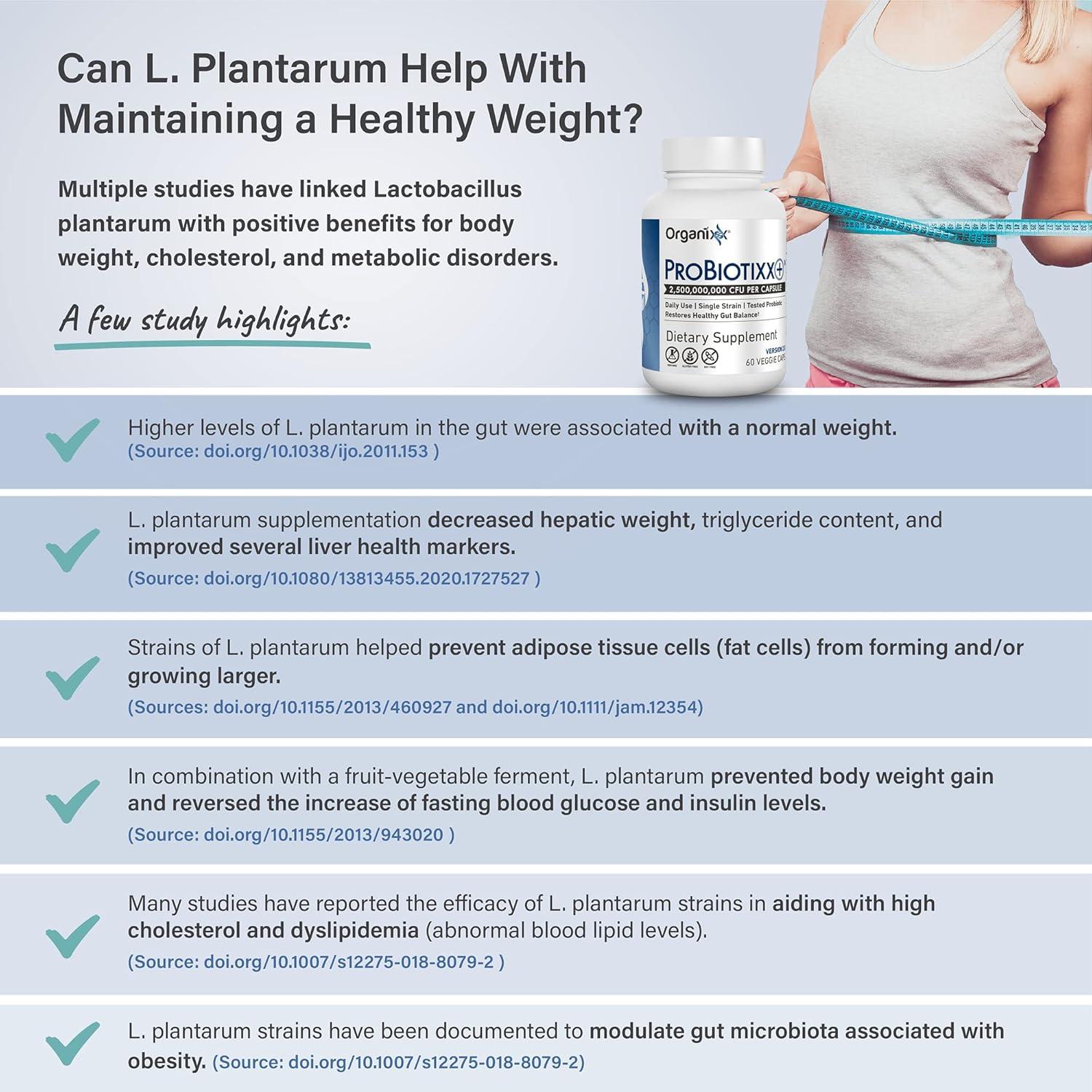 Suplemento Probiotico Organixx ProBiotixx+ 60 Cápsulas Vegetarianas