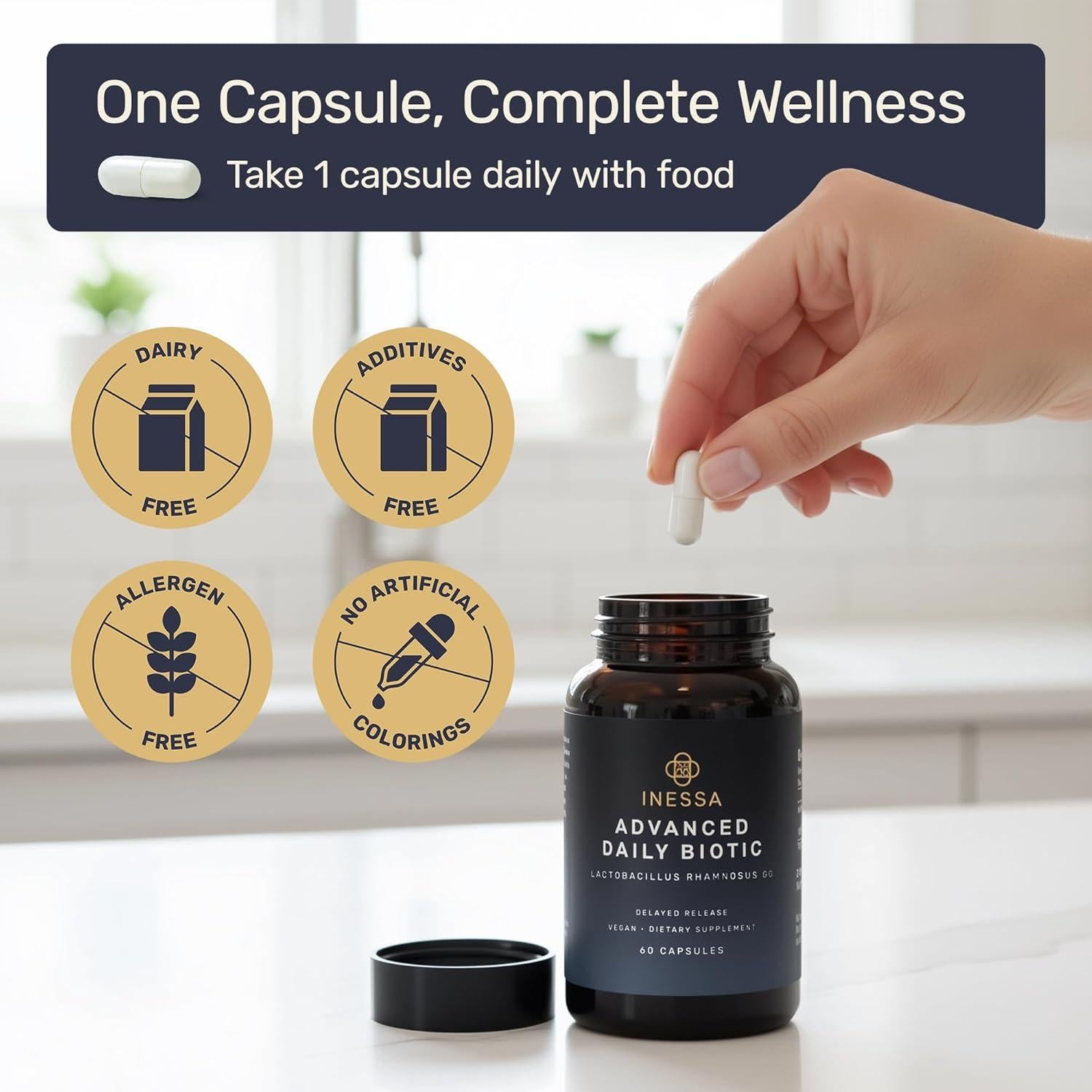 Probioticos Inessa Daily Biotic 60 Cápsulas Veganas 10 Mil Millones