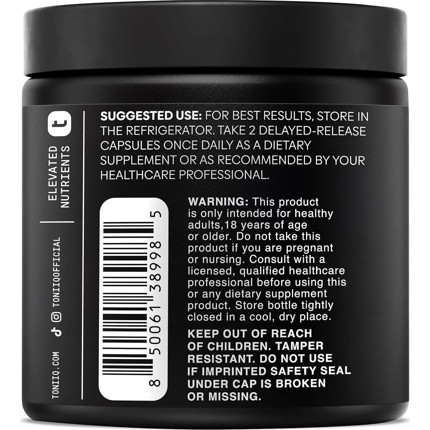 Toniiq Lactobacillus Rhamnosus 100B CFU con FOS - 60 Cápsulas